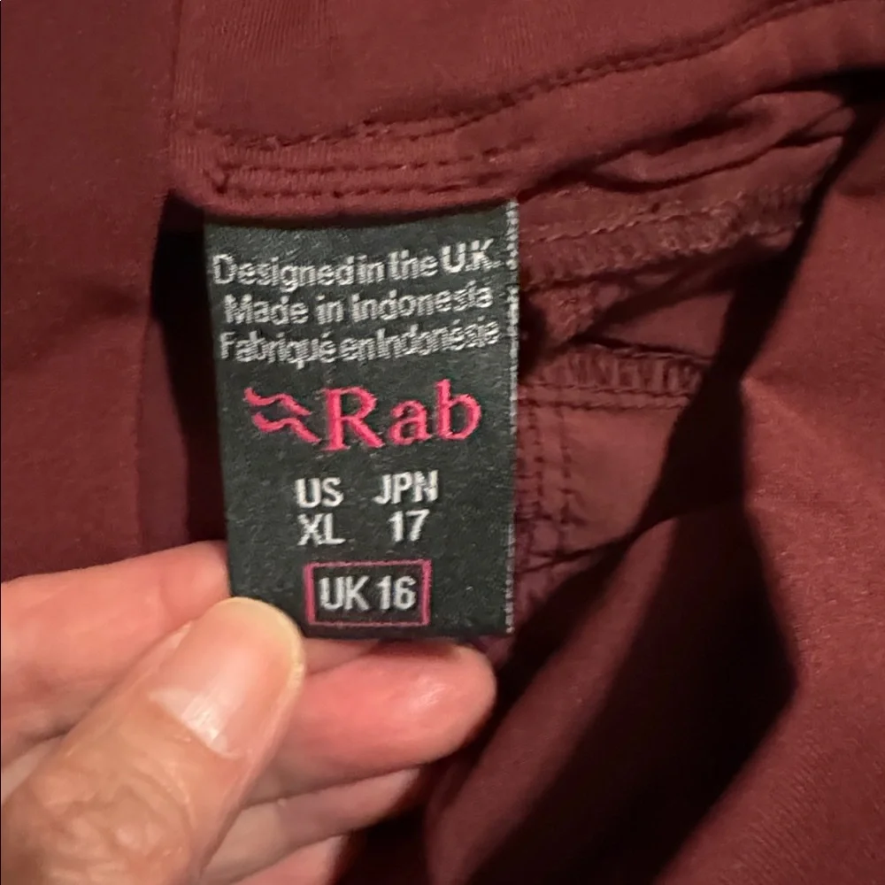 Rab Obtuse Pants Burgundy Stretch Pull On Pockets Outdoor Gorpcore Climbing-XL - Picture 9 of 12